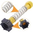 thumbnail image 2 of HUGFEGWE 3 Pcs Garden Hose Extension Adapter Hose Kink Protector with Coil Spring, Solid Brass Faucet Hoses Coupling Adapter Extension with Comfortable Rubberized Grip (Black Cap) CJB91-55547, 2 of 7