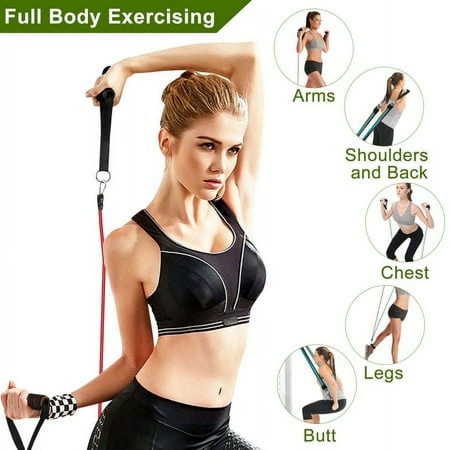 Resistance Bands Exercise Bands Workout Bands, 11Pcs Resistance Bands- Up to 100lb Indoor and Outdoor Bands with Door Anchor and Handles for Strength, Slim, Yoga, Home Gym Equipment