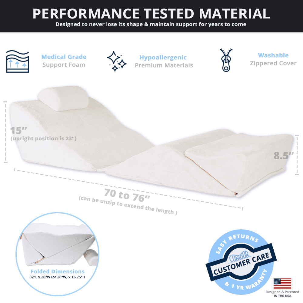 Contour BackMax Full Body Support Foam Wedge Zero Gravity Pillows