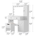 thumbnail image 2 of SunsGrove White Farmhouse Vanity Set with 2 Drawers, 2 Cabinets & LED Mirror for Bedroom, 2 of 9