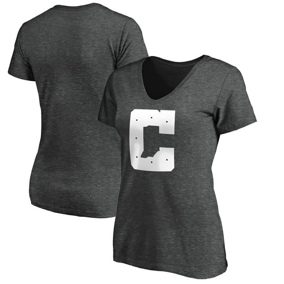 Women's Heather Gray Indianapolis Colts Secondary Logo V-Neck T-Shirt