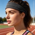 thumbnail image 5 of Cooling Headband, Sweat Headbands for Women, Non Slip Wicking Sweat Bands, Elastic Lightweight Running Headband for Workout, Yoga, Tennis, Black, 5 of 5
