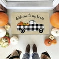 thumbnail image 2 of Nutksea Fall Welcome Truck Pumpkin Decorative Doormat, Autumn Non Slip and Washable Buffalo Plaid Doormat Rubber Back Door Mat for Indoor Outdoor 30" x 17”,Welcome to My House., 2 of 5
