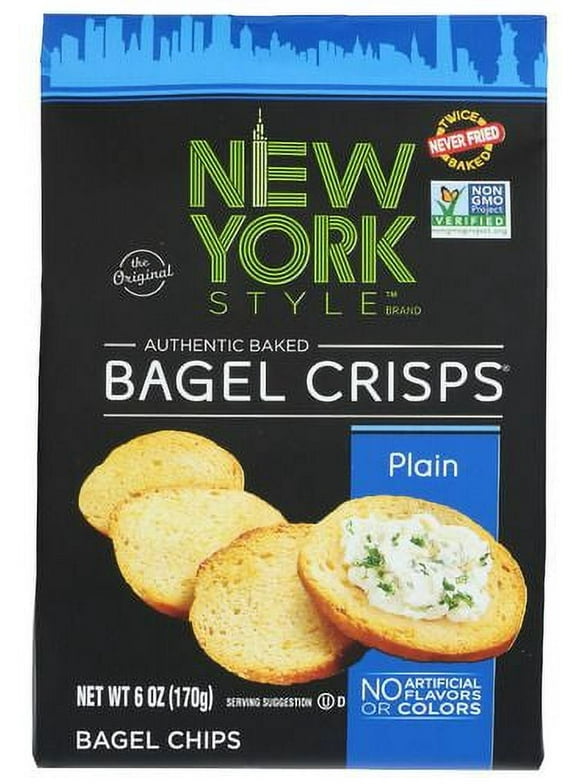 New York Style Bagel Crisps, Sea Salt - 7.2 Oz Pack Of 3, Twice-Baked Snacks