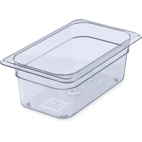 Carlisle FoodService Products Poêle Alimentaire en Plastique 1/4 Taille 4 Pouces de Profondeur Transparente