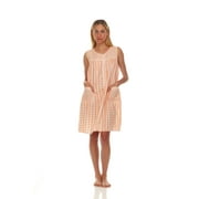 Lati Fashion Women Zipper Front Duster Sleeveless Female Nightgowns & Sleepshirts Orange Size 3X