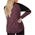 thumbnail image 4 of Long Sleeve Women V-neck T-shirt Color Block Striped Plus Size Casual Shirt Tops, 4 of 4