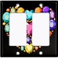 thumbnail image 6 of Metal Light Switch Plate Cover Colorful Multi-Shaped Gemstone Heart DIA004, 6 of 13
