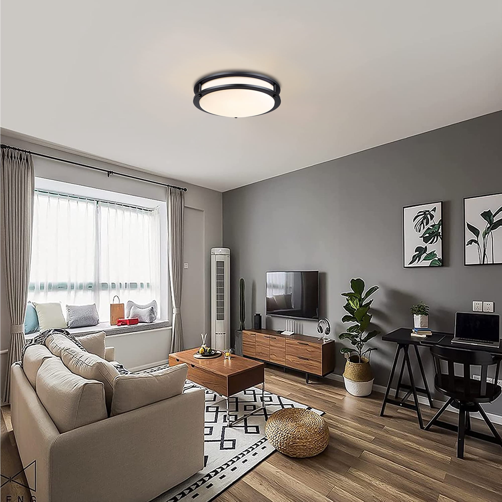 13 inch 23W LED Ceiling Light Kitchen Light Fixture Flush Mount for Bathroom, Hallway, Bedroom, Living Room, Dimmable 2700K/3000K/3500K/4000K/5000K