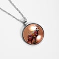 thumbnail image 4 of Floral Animal Glass Design Circular Pendant Necklace - Stylish Women's Fashion Jewelry by XYZ Brand, 4 of 5