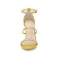 thumbnail image 2 of BLISSFUL STEP Women's Rhinestone Ankle Strap Stiletto High Heels Sandals Yellow (Size 7), 2 of 8