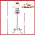 thumbnail image 3 of Olde Midway 15" Gumball Machine with Stand - Pink, Vintage-Style Bubble Gum Candy Dispenser with Glass Globe and Metal Base, 3 of 14