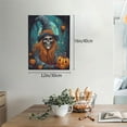 thumbnail image 2 of Kdxio Cartoon Pumpkin Skull Pattern Canvas Wall Art 12x16 Inches - Waterproof HD Print Solid Wood Frame for Living Room & Bathroom,Vertical, 2 of 8