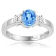 thumbnail image 2 of Swiss Blue and White Topaz Three Stone Ring in Sterling Silver ( Available Sizes 5-9) sz6, 2 of 2