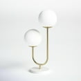 thumbnail image 2 of Glavbiku Modern U-Shape Metal Stand 2 Lights Globe Table Lamp,Gold,22in H,Adult, 2 of 10