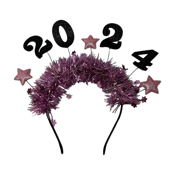 Diadema de Feliz año Nuevo para mujer, accesorios para el cabello, diademas elegantes, decoración para Cosplay, disfraz de cumpleaños, vacaciones, Fernando Aro para el pelo de año nuevo