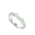 thumbnail image 4 of CHOOSE YOUR COLOR White Simulated Opal Wave Statement Stacking Ring .925 Sterling Silver Band CZ Female Size 6, 4 of 4