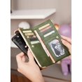 thumbnail image 3 of Solid Color Multi Functional Long Wallet, Vintage Clutch Coin Purse, Women's Card Holder Zipper Wallet (QB332-Purple), 3 of 7