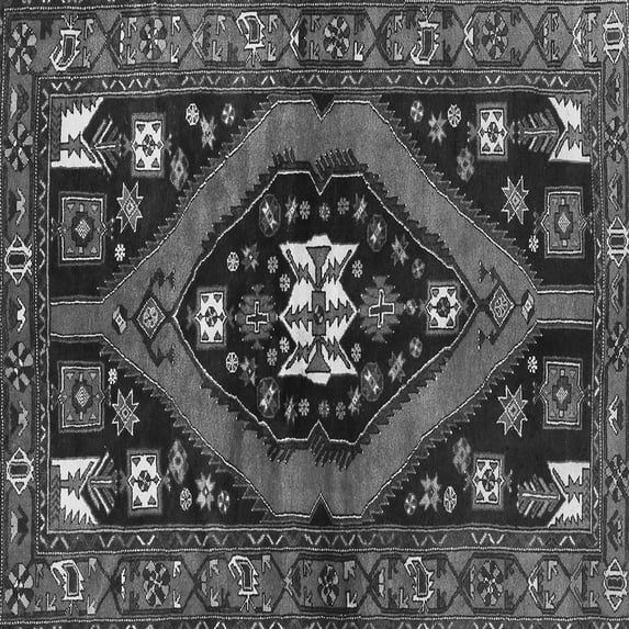 Ahgly Company Indoor Square Persian Gray Traditional Area Rugs, 4' Square