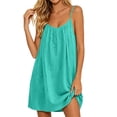 thumbnail image 7 of Backless Cami Dress for Women Linen Open Back House Lounge Loose Dresses Spaghetti Strap Summer Beach Flowy Sundress, 7 of 7