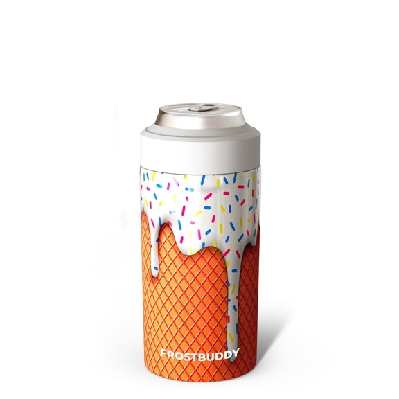 Frost Buddy Universal Can Cooler - Fits all - Stainless Steel Can Cooler for 12 oz & 16 oz Regular or Slim Cans & Bottles - Stainless Steel
