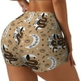 thumbnail image 2 of Sigee Snake And Flower Print Women's High Waist Workout Shorts - Squat Proof, Tummy Control, Yoga and Gym Activewear-Large, 2 of 9