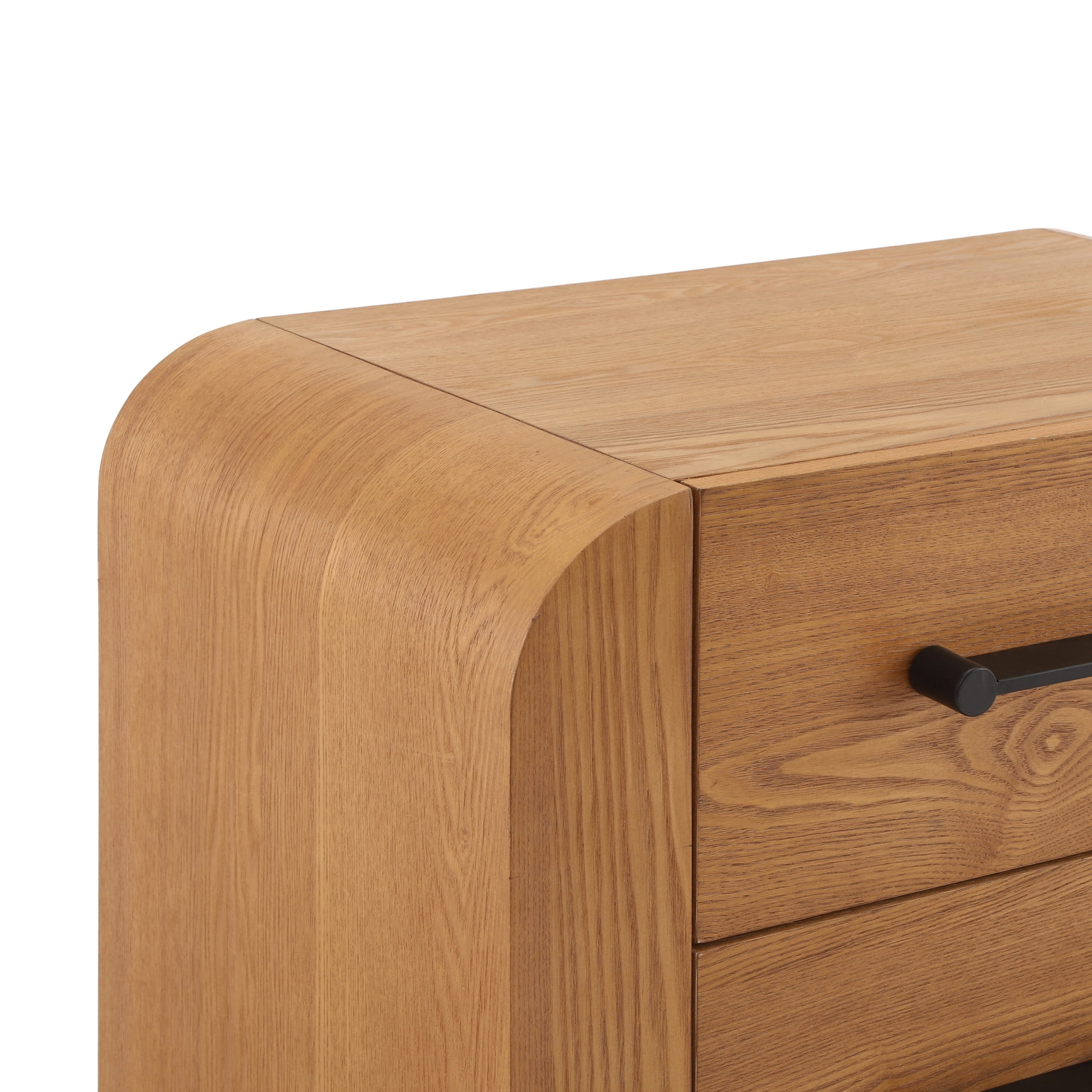 Christopher Knight Home 2-Drawer Nightstand, Modern Bedside Table with Metal Handles and Storage, Natural