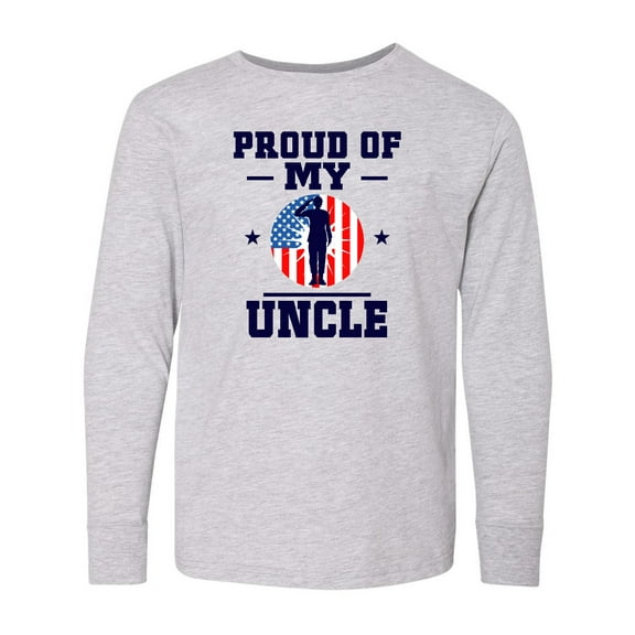 Inktastic Military Uncle Proud Nephew Long Sleeve Youth T-Shirt