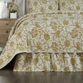 thumbnail image 3 of VHC Brands Dorset, Farmhouse Bed Skirt Dust Ruffle, Floral, Queen, Gold, 60x80x16, 3 of 5