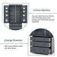 thumbnail image 4 of CoSoTower 77Inch Farmhouse Kitchen Pantry, Freestanding Tall Cupboard Storage Cabinet with 3 Adjustable Shelves, 8 Door Shelves, 3 Drawers for Kitchen, Dining Room, Gray, 4 of 9