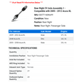 thumbnail image 2 of Rear Right CV Axle Assembly 1 - Compatible with 2005 - 2012 Acura RL 2006 2007 2008 2009 2010 2011, 2 of 2