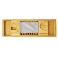 thumbnail image 1 of Hyasfey Bamboo Bath Tray with Wine Glass Holder Non-Slip Handle Design Adjustable Bath Shelf Multi-functional Book Stand Bathroom Organizer, 1 of 8