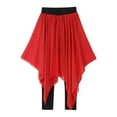 thumbnail image 3 of Alvivi Women's Belly Dance Costume Asymmetrical Hem Sheer Chiffon Pantskirt Leggings Skirts Red M, 3 of 6