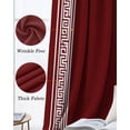thumbnail image 3 of Red Geometric Kitchen Curtains Country Farm Traditional Chinese Tile Cafe Short Curtains for Bathroom Blackout Window Curtain Grommet Small Window Treatment Drapes for Bedroom Living Room 52"x45"x2, 3 of 9