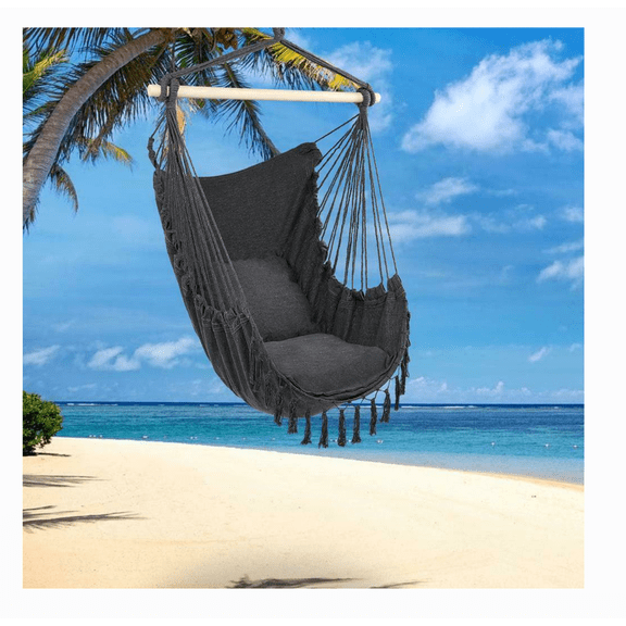 Mother's Day Sales - Hammock Swing Seat Hanging Rope Chair Patio Picnic Camping With Tassel