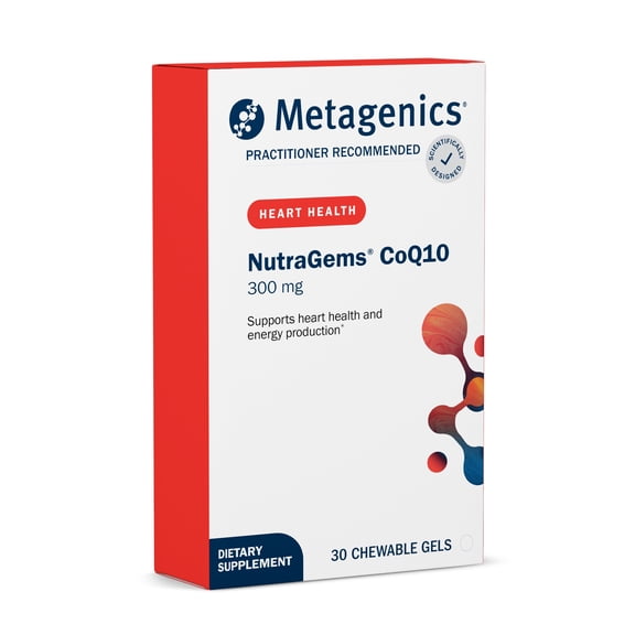 Metagenics NutraGems CoQ10 300 mg - Antioxidant Supplement - for Energy Production Support* - Coenzyme Q10 - Lycopene for Color - Non-GMO & Gluten-Free - 30 Chewable Gels