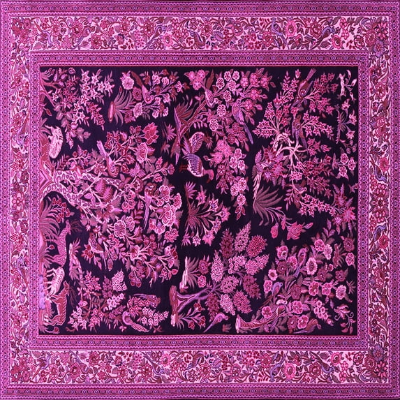 Ahgly Company Indoor Square Persian Pink Traditional Area Rugs, 6' Square