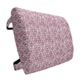 thumbnail image 1 of Geometric Lumbar Pillow, Doodle Style Ornamental Leaf Vibrant Color Scheme Abstract Art, Soft Back Cushion for Office Chairs with Adjustable Straps, 14" x 13", Purple Pink Olive Green, by Ambesonne, 1 of 7