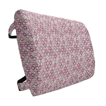 

Geometric Lumbar Pillow Doodle Style Ornamental Leaf Vibrant Color Scheme Abstract Art Soft Back Cushion for Office Chairs with Adjustable Straps 14 x 13 Purple Pink Olive Green by Ambesonne