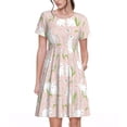 thumbnail image 1 of Vsdgher Lapin pour Femmes Été 2025 Robes Midi Décontractées Légères Manches Courtes Col Rond Robe de Plage, 1 of 6