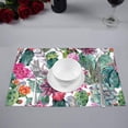 thumbnail image 2 of MKHERT Vintage Watercolor Cactus Flowers Feathers and Arrows Placemats Table Mats for Dining Room Kitchen Table Decoration 12x18 inch,Set of 4, 2 of 4