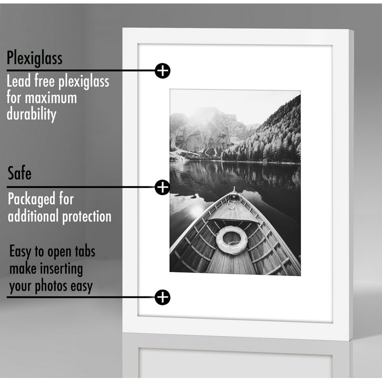 2 Pack 8x10 Picture Frame with Double Mat for 6x8 Photo Hangers for Wall  Display
