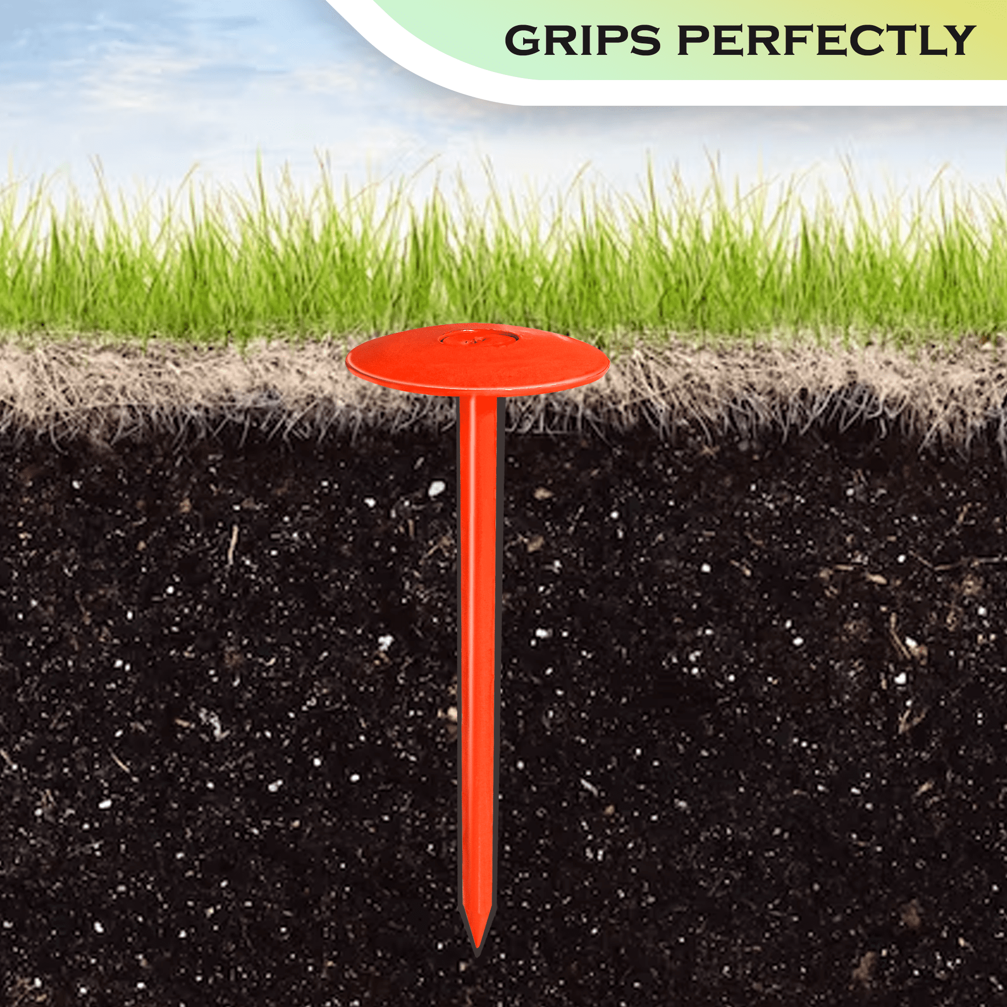 FEBTECH - Septic Tank Marker - 3.5" x 7" - Suitable Property line Markers for Protecting Your Septic Tank and Property Boundary with Solid and Sturdy Septic Tank Marker - Pack of 4 Pcs + 1 Pc Hammer