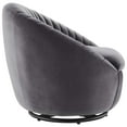 thumbnail image 3 of Modway Whirr Tufted Performance Velvet Swivel Chair in Black Gray, 3 of 7