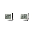 thumbnail image 4 of Billuyoard Termómetro Higrómetro ajustable Detector colgante Fecha Reloj Plástico Operado Temperatura Humedad Medidor Type1 NO1, 4 of 6