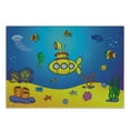 thumbnail image 3 of Yellow Submarine Cutting Board, Nautical Colorful Fish Underwater Jellyfish Seahorse Shells Starfish, Decorative Tempered Glass Cutting and Serving Board, Small Size, Blue Yellow, by Ambesonne, 3 of 5