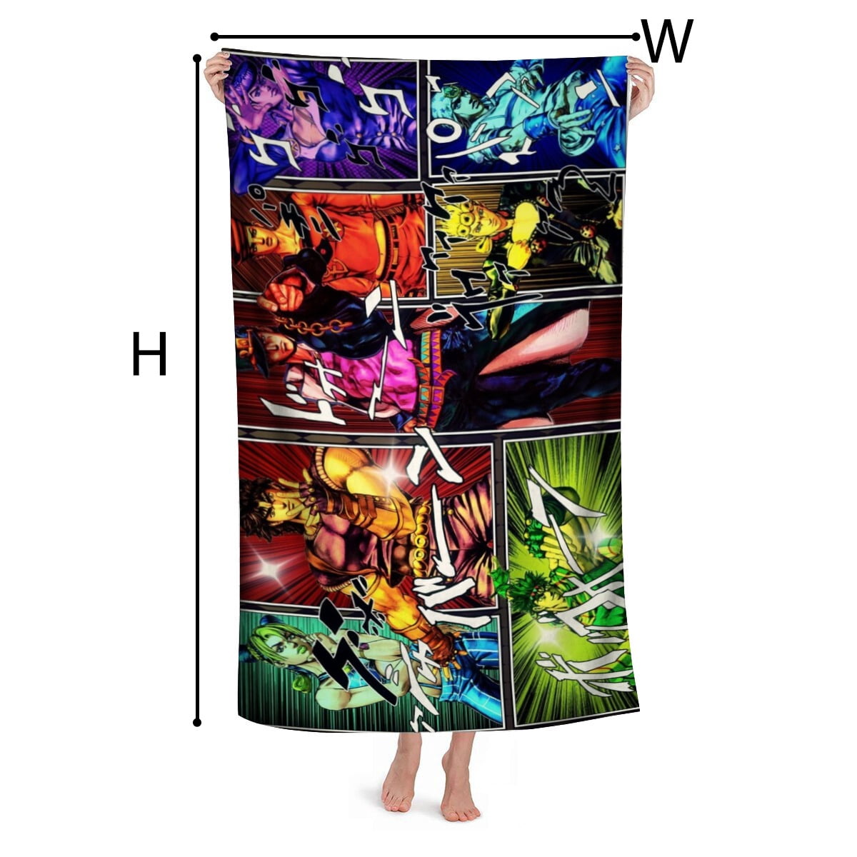 JoJo's Bizarre Adventure Gifts Beach Towel for Women Girl Birthday Inspired Fan Bath Outdoor Music Lover