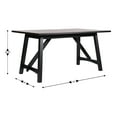thumbnail image 4 of Emma + Oliver 60" Farmhouse Wooden Trestle Base Dining Table for 6 in Black, 4 of 9