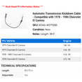 thumbnail image 2 of Automatic Transmission Kickdown Cable - Compatible with 1978 - 1980 Chevy El Camino 1979, 2 of 2