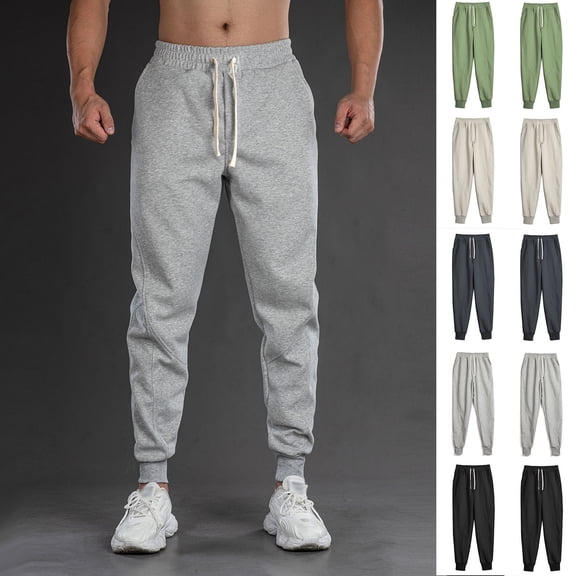 Men's Cotton Joggers Slim Fit Trousers, Drawstring Elastic Waist Cuffed Ankle Pants, Quick Dry Breathable Stretchy, for Youth Outdoor Training Casual Activewear, Summer | JASKFLY,Beige L